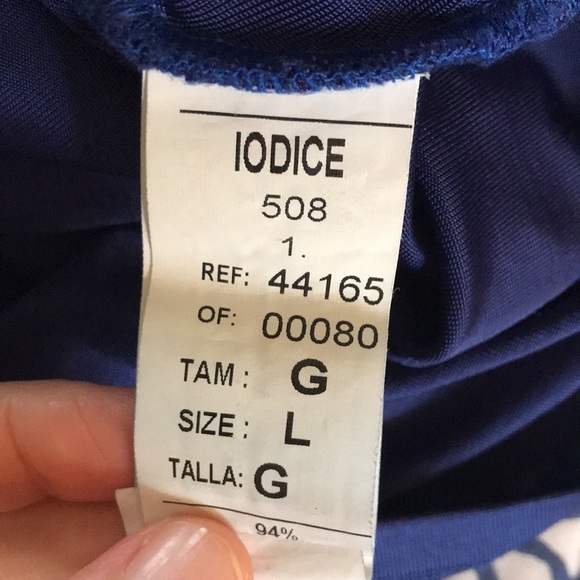 Iodice Royal blue plunge neck top from Brazil sz L - Picture 5 of 6